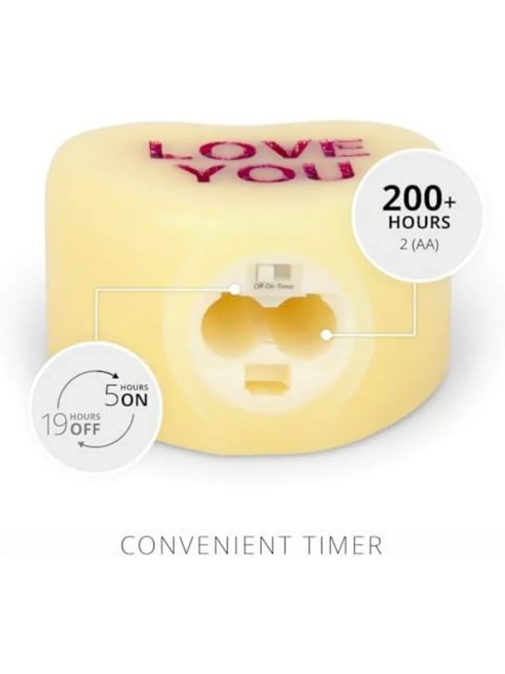Flameless Romantic LED Candle - Heart Shaped Lemon Chiffon Decor for Valentine's